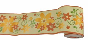 BORDER ADHESIVE WITH ORANGE FLOWER 441597