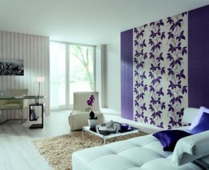 Wallcovering Sinfonia shadows in dark violet