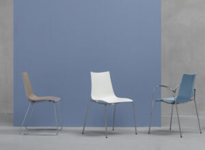 ZEBRA TECHNOPOLYMER ARMCHAIR WITH ARMRESTS BY SCAB