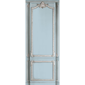 PANNELLO IN RILIEVO BLU CIELO HAUSSMANNIANO IN LEGNO DECORATO  125 cm