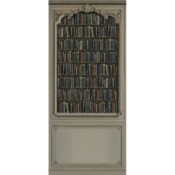 DECORAZIONI IN LEGNO HAUSSMANNIANO GRIGIO LIBRERIA DI 138 cm