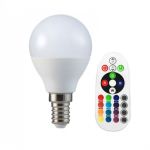 Lampadina LED E14 3,5W P45 con Telecomando RGB + 6400K Bianco freddo