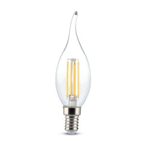 Lampadina LED E14 4W Candela a Fiamma Filamento Ambrato 2200K