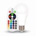 Lampadina LED E27 6W A60 RGB+W con Telecomando 3000K Bianco caldo