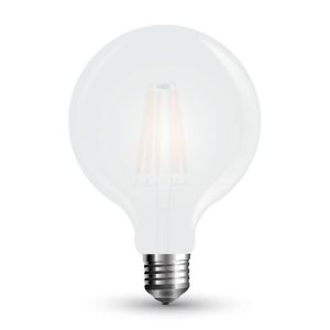 Lampadina LED E27 7W G95 Filamento Satinato 6400K Bianco freddo