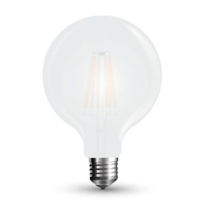 Lampadina LED E27 7W G125 Filamento Satinato 6400K Bianco freddo