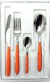 MORINOX LUSTIGES BESTECKSET 24-TEILIG 6 PERSONEN - 18/10 EDELSTAHL ORANGE FARBE