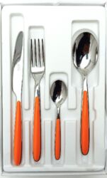 SET POSATE MORINOX FUNNY 24 PEZZI 6 PERSONE - ACCIAIO INOX 18/10 ARANCIO 