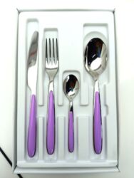 SET POSATE MORINOX FUNNY 24 PEZZI 6 PERSONE - ACCIAIO INOX 18/10 COLORE LILLA