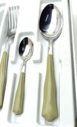 MORINOX OPERA CUTLERY 24 pcs. 6 PEOPLE 18/10 STAINLESS STEEL and SAGE GREEN ABS 