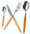 SET OF 24 COLOR BY MORI CUTLERY SET IN 18/10 STEEL / MORINOX ORANGE MADE IN ITALY