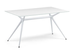 TABLE METROPOLIS 140 X 85 LAQUÉ BLANC LUSTRE