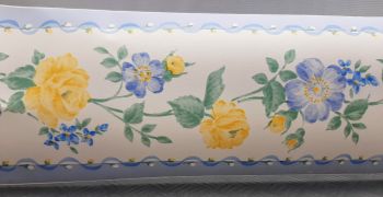 BLUE AND YELLOW FLOWER BORDER ADHESIVE 