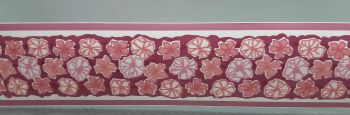 TAPETEN BORDURE MIT ROSA BLUMEN