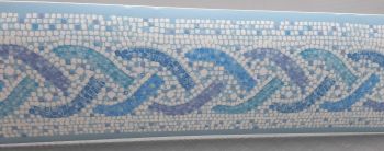 BORDER ADHESIVE INTERLACED BLUE MOSAIC 177199