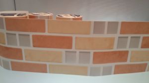 BEIGE AND SILVER MOSAIC BORDER ADHESIVE