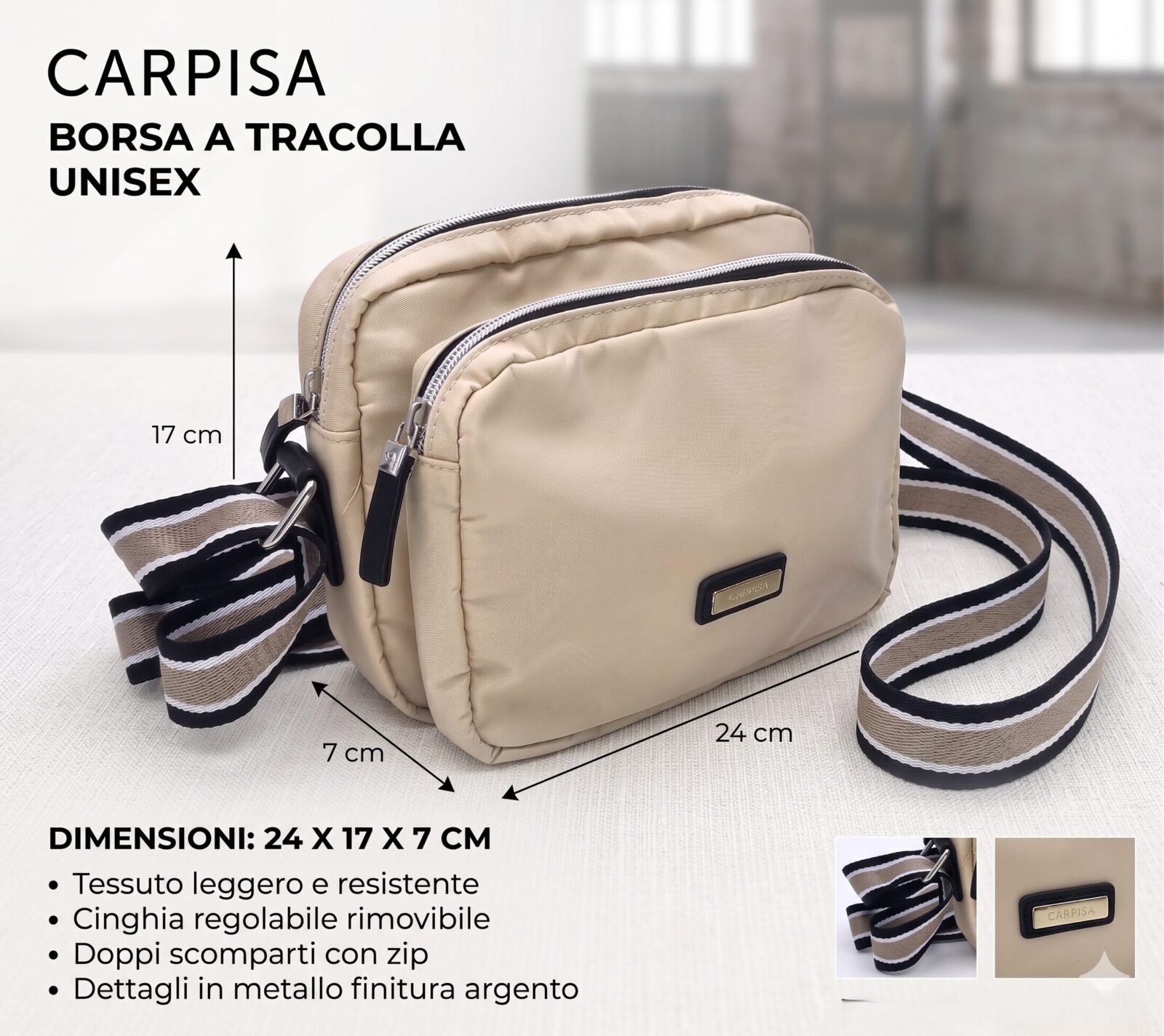 borsa tracolla beige carpisa BORSA TRACOLLA CARPISA BEIGE UNISEX