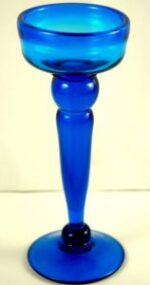 PORTE BOUGIE EN VERRE BLEU