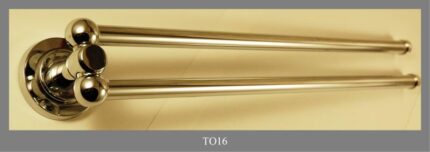 PORTE SERVIETTE DOUBLE EN LAITON CHROME