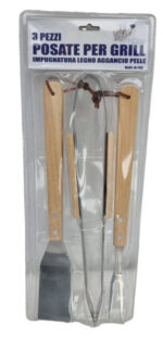 Set de 3 couverts inox BBQ
