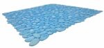 TAPIS DOUCHE ANTIDHERAPANT GALETTE BLEU AVEC VENTOUSES