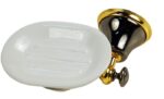 PORTE SAVON "CAMPANILE" NOIR DORÉ