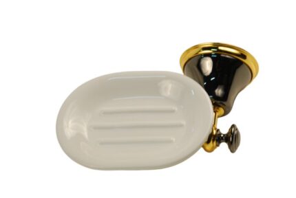 PORTE SAVON "CAMPANILE" NOIR DORÉ