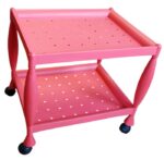 CHARIOT RECTANGULAIRE 2 NIVEAUX ROUGE "MODI"
