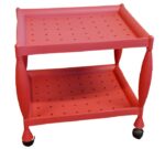 CHARIOT RECTANGULAIRE 2 NIVEAUX ROUGE "MODI"