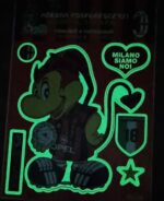STICKERS CALCIO MILAN RIMOVIBILI  &  FOSFORESCENTI