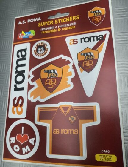 STICKERS AS ROMA RIMOVIBILI E RIUTILIZZABILI