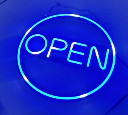 ENSEIGNE OPEN AU NÉON LED RGB AVEC TÉLÉCOMMANDE