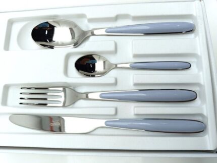 MORINOX FUNNY ENSEMBLE DE COUVERTS 24 PIÈCES 6 PERSONNES - INOX 18/10 COULEUR BLEU CLAIR