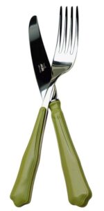 MORINOX COUVERTS OPÉRA 24 pcs. 6 PERSONNES INOX 18/10 et ABS VERT SAUGE