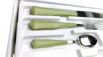 MORINOX COUVERTS OPÉRA 24 pcs. 6 PERSONNES INOX 18/10 et ABS VERT SAUGE