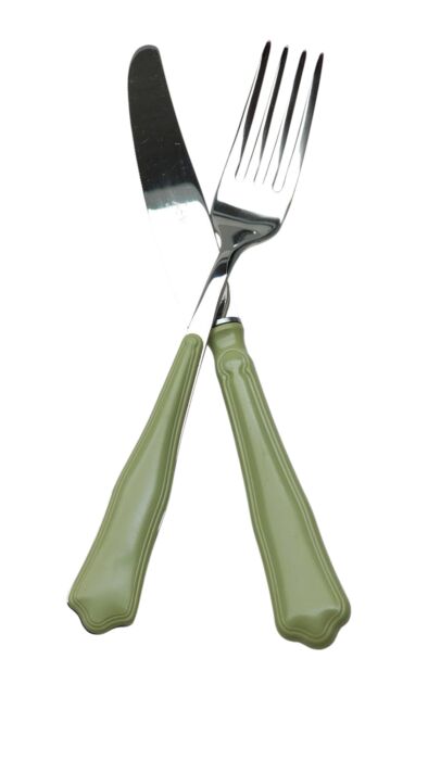 MORINOX COUVERTS OPÉRA 24 pcs. 6 PERSONNES INOX 18/10 et ABS VERT SAUGE