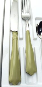 MORINOX COUVERTS OPÉRA 24 pcs. 6 PERSONNES INOX 18/10 et ABS VERT SAUGE
