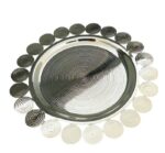 VASSOIO DECORATIVO CENTRO TAVOLA ACCIAIO INOX DIAM. 23 cm.