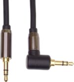 Cavo Jack Stereo HQ da 3,5 mm, Spina Jack da 3,5 mm, Stereojack Maschio-Maschio 90°, Cavo Di Collegamento Audio Cuffie A