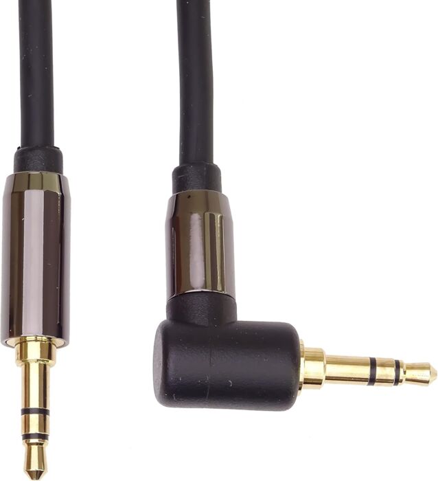 product-18324-0-b01a19ae-700 Cavo Jack Stereo HQ da 3,5 mm, Spina Jack da 3,5 mm, Stereojack Maschio-Maschio 90°, Cavo Di Collegamento Audio Cuffie A