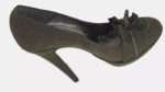 Scarpe donna décolleté tacco alto verde scuro vera pelle BY MARI
