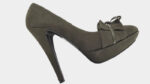 Scarpe donna décolleté tacco alto verde scuro vera pelle BY MARI