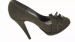 Scarpe donna décolleté tacco alto verde scuro vera pelle BY MARI