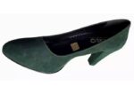 scarpe donna decolleté tacco alto verde scuro camoscio vera pelle tag 37 by riko