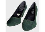 scarpe donna decolleté tacco alto verde scuro camoscio vera pelle tag 37 by riko