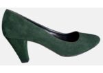 scarpe donna decolleté tacco alto verde scuro camoscio vera pelle tag 37 by riko