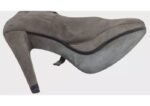 SCARPE DONNA DECOLLETE TACCO ALTO GRIGIO VERA PELLE CAMOSCIO TAG 36 BY ALYSA