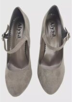 SCARPE DONNA DECOLLETE TACCO ALTO GRIGIO VERA PELLE CAMOSCIO TAG 36 BY ALYSA