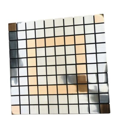 PIASTRELLA STICKER DECORAZIONE IN MOSAICO IN PVC EFFETTO METALLO 30 X 30 CM.