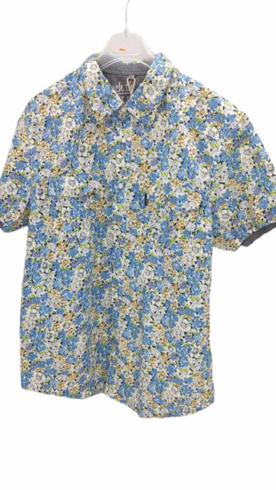 CHEMISE BLANCHE A FLEURS BLEUS TAILLE XL PAR HEROD